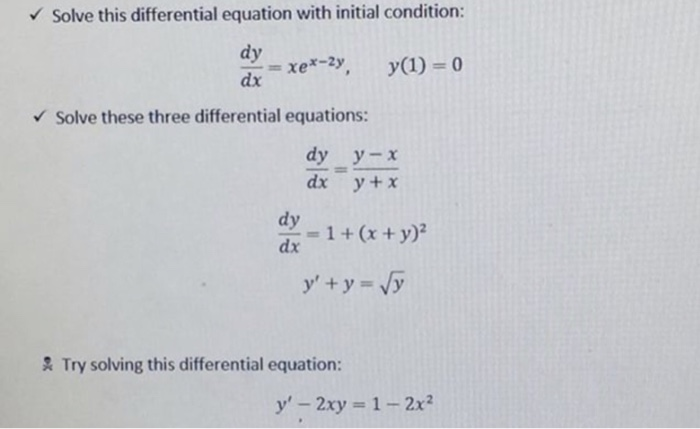 Solved Solve this differential equation with initial | Chegg.com