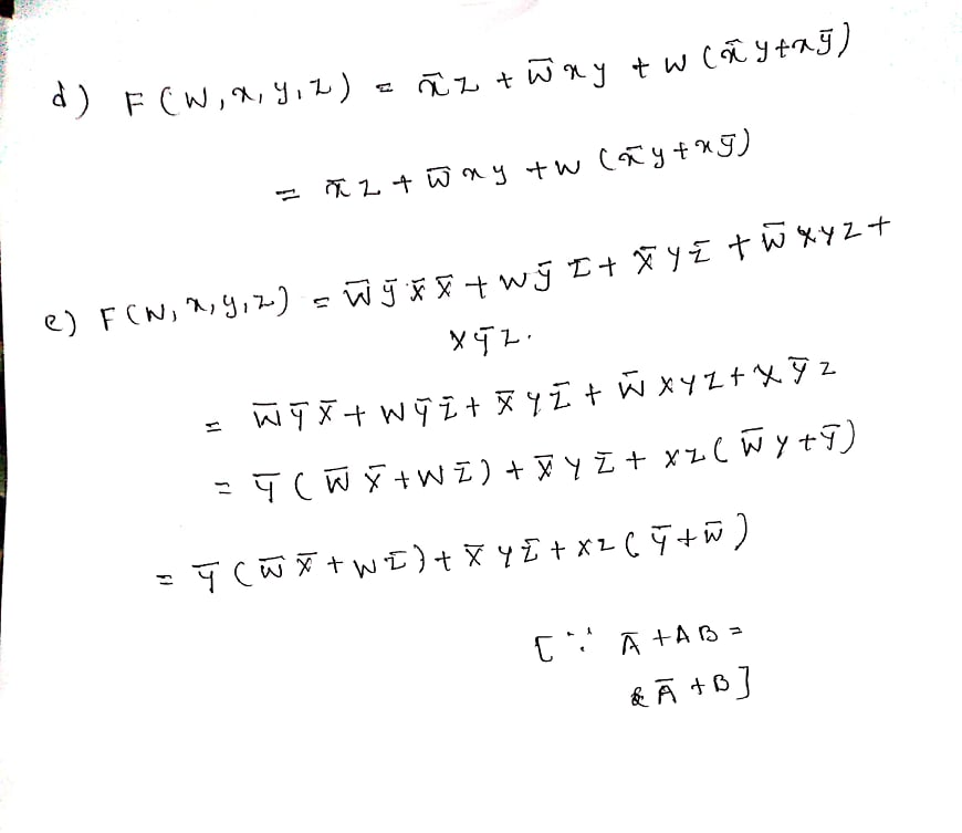 Solved 12 Simplify Following Expressions Elx Y Z Xy X Y Z Xyz B Flx Y Z Xyz Xyz Xyz X Yz C Flx Y Q