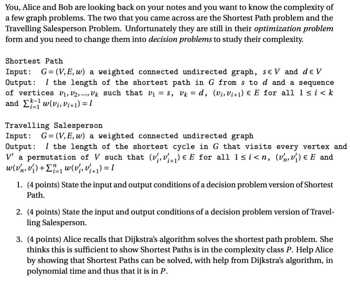 Solved You Alice And Bob Are Looking Back On Your Notes Chegg Com