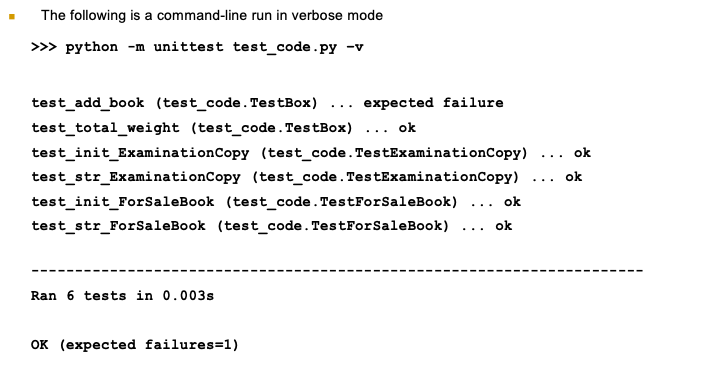 Solved Write a unittest script to test the code below. | Chegg.com