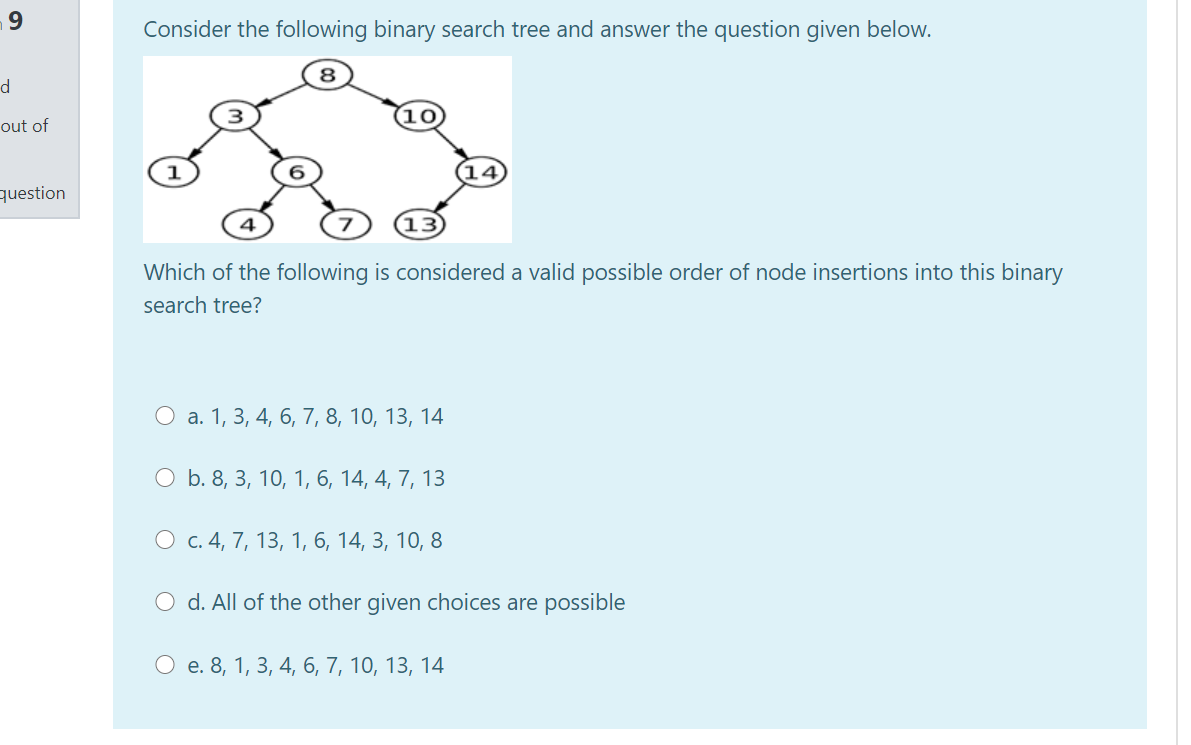 Solved 9 Consider The Following Binary Search Tree And 7876