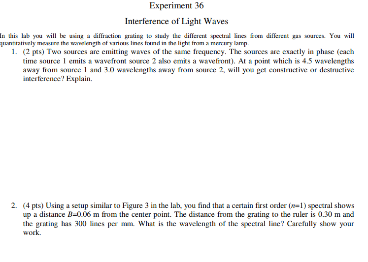 Solved Experiment 36 Interference of Light Waves In this lab | Chegg.com