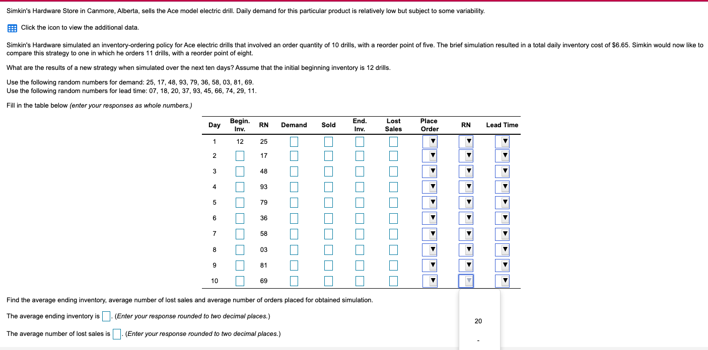 Solved Simkin's Hardware Store in Canmore, Alberta, sells