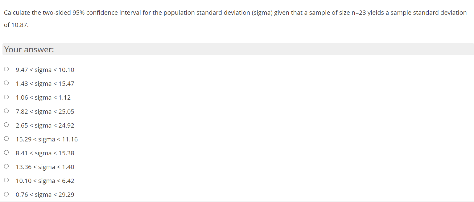 Solved Calculate the 95% confidence interval for the | Chegg.com