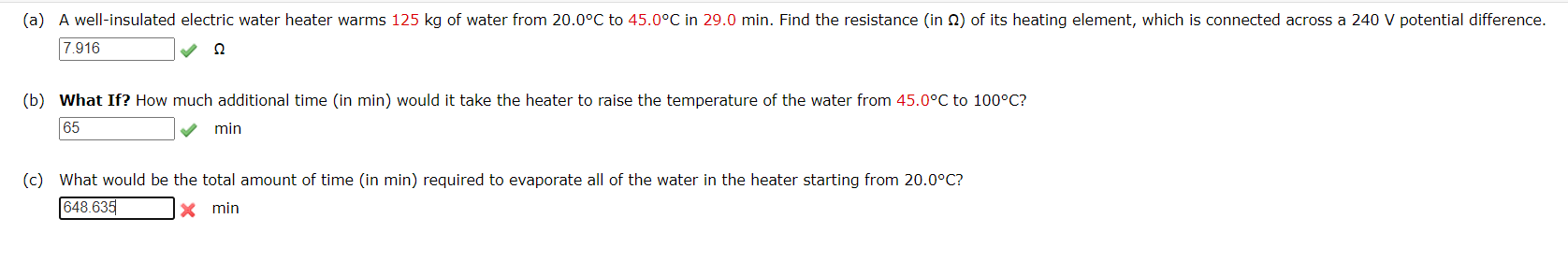 Solved (a) A well-insulated electric water heater warms 125 | Chegg.com