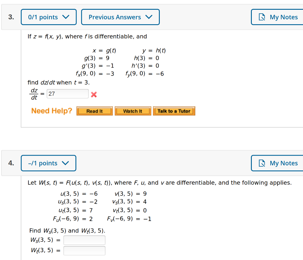 Solved 0 1 Points V Previous Answers V My Notes If Z F Chegg Com