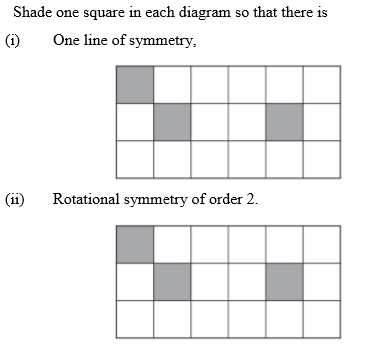 Solved Shade one square in each diagram so that there is (1) | Chegg.com