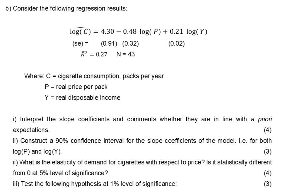 a) A researcher examining the effect of income on the | Chegg.com