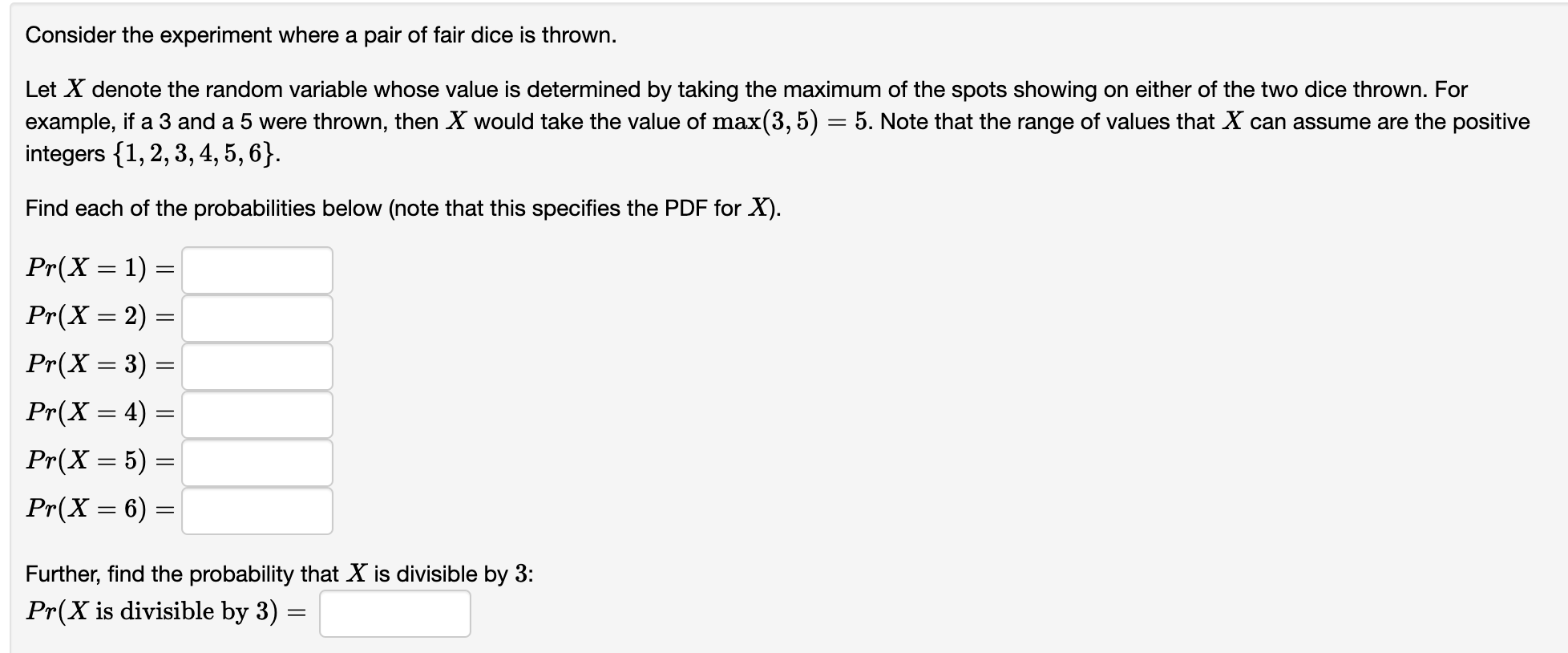 Solved Consider The Experiment Where A Pair Of Fair Dice Is | Chegg.com