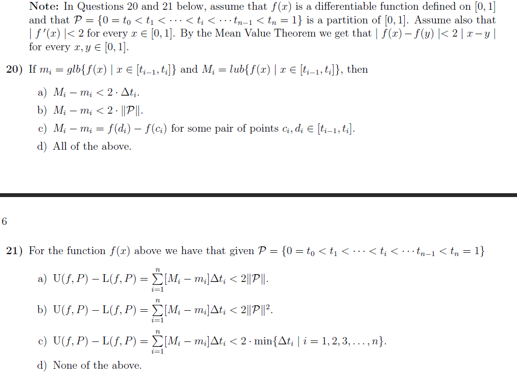 Solved Note: In Questions 20 ﻿and 21 ﻿below, assume that | Chegg.com