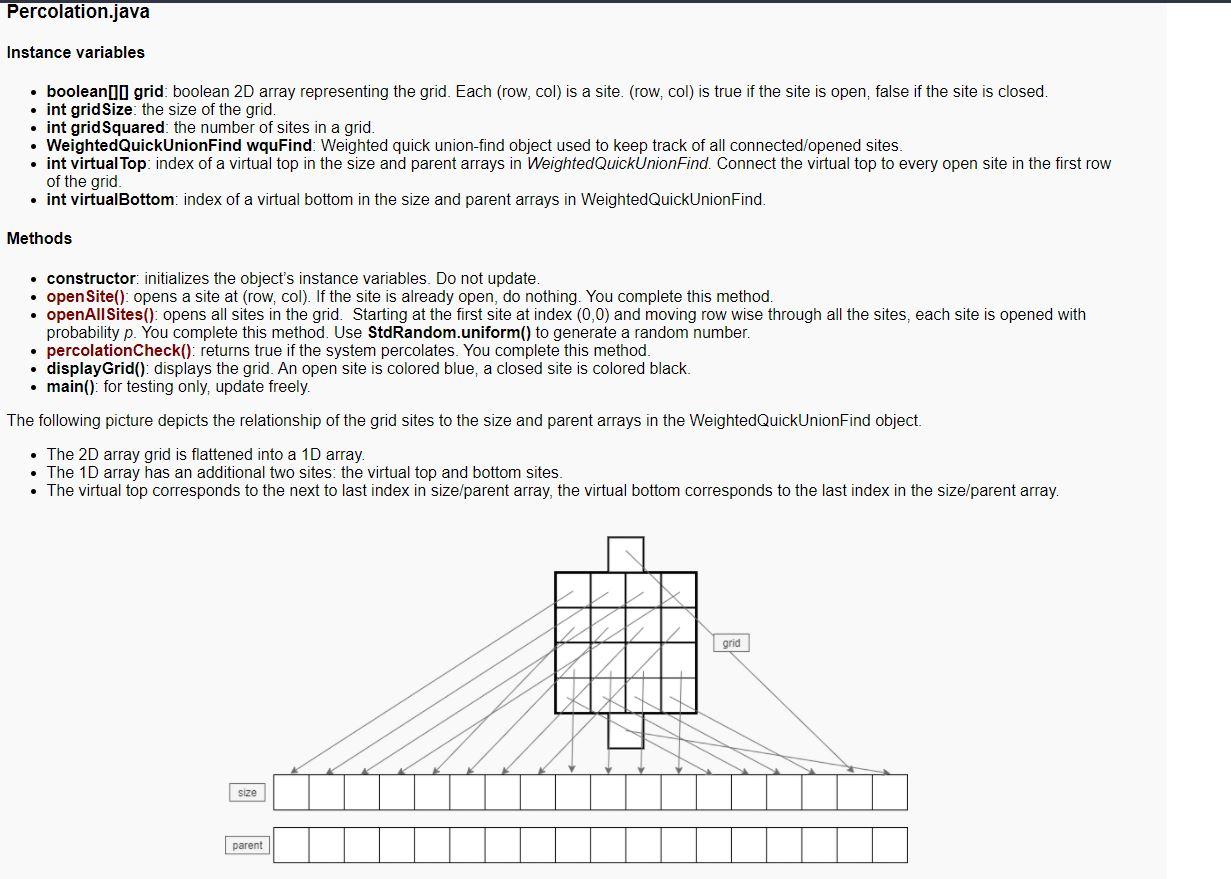 Solved Percolation - 110 course points The purpose of this | Chegg.com