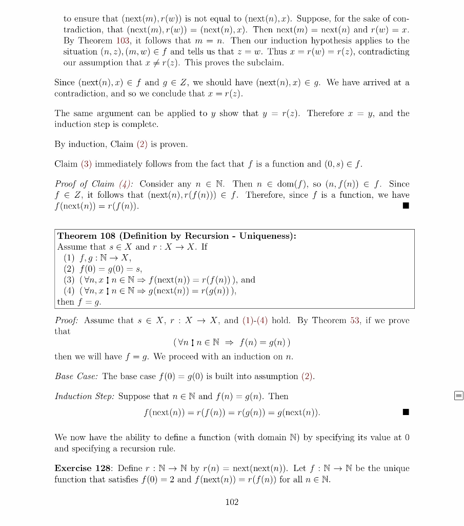 Solved Exercise 128 Define R N N By R N Next Next N Chegg Com