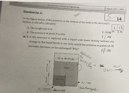 Solved In The Figure Below, If The Pressure At The Bottom Of | Chegg.com