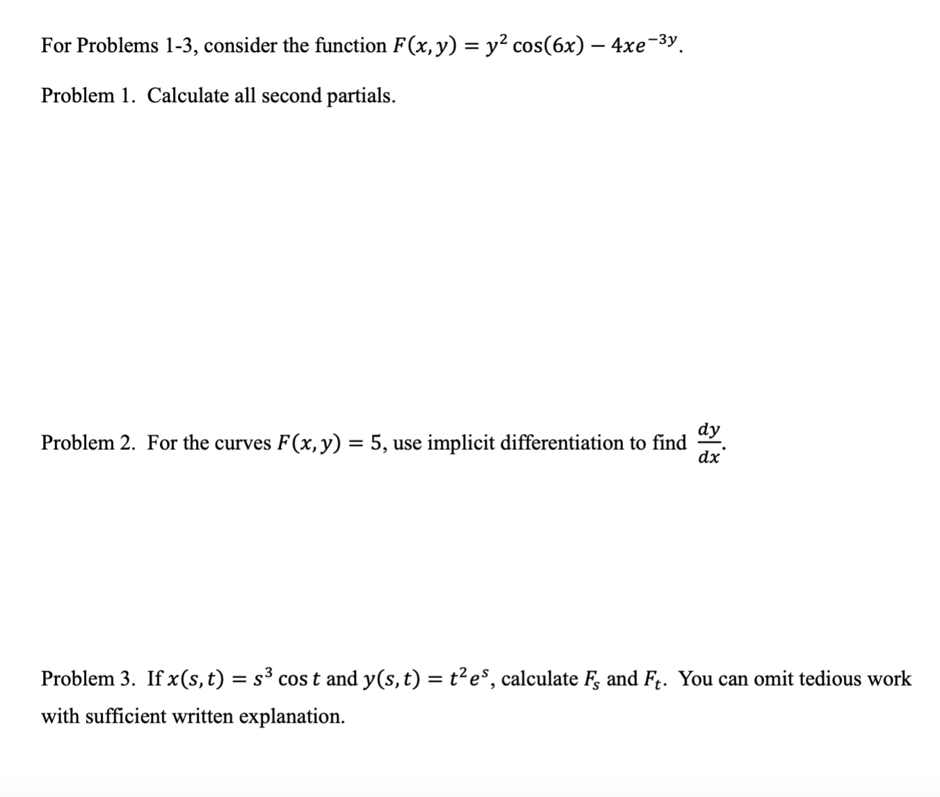 Solved For Problems 1-3, consider the function | Chegg.com