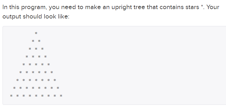 Solved In this program, you need to make an upright tree | Chegg.com