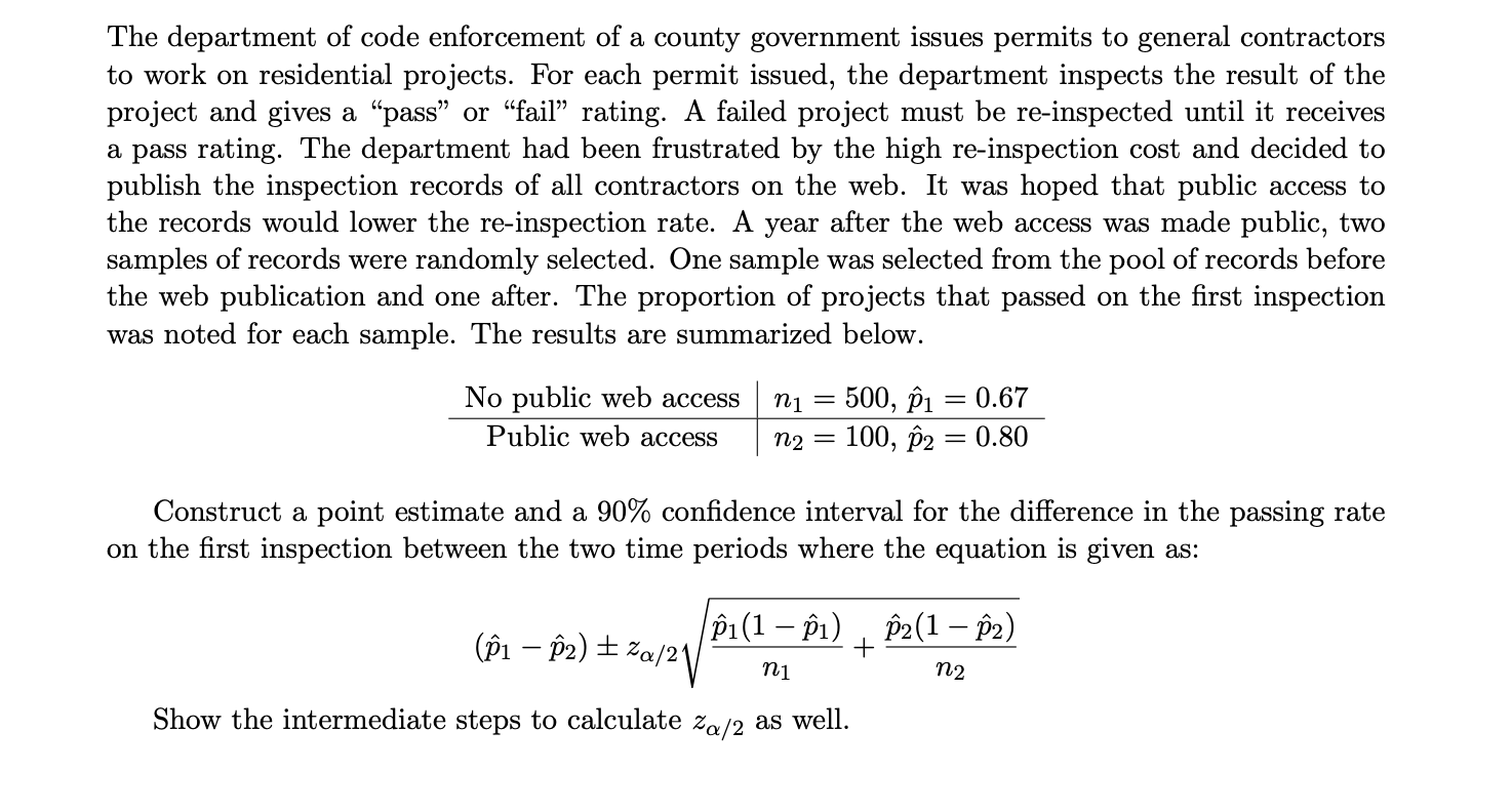 Solved The Department Of Code Enforcement Of A County | Chegg.com