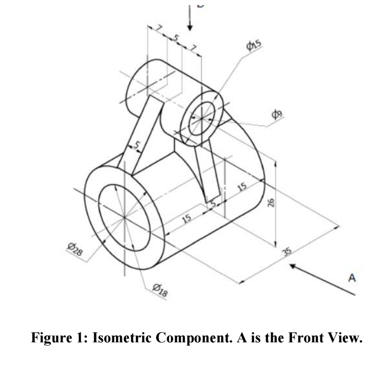 Solved You Are Given A Dimensioned Isometric Block In Figure 