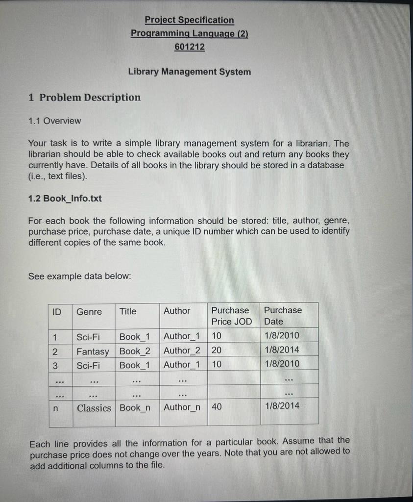 Solved 1 Problem Description 1.1 Overview Your task is to | Chegg.com