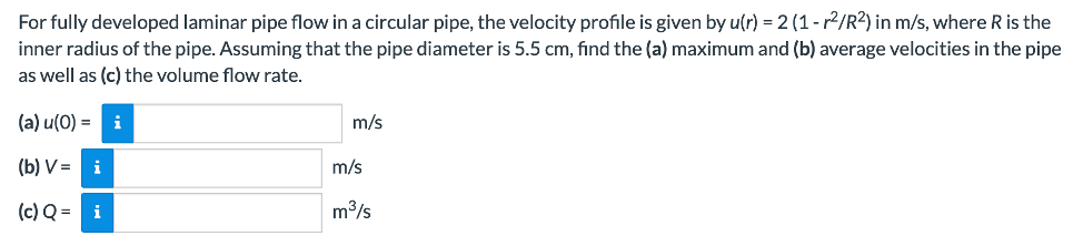 Solved For fully developed laminar pipe flow in a circular | Chegg.com
