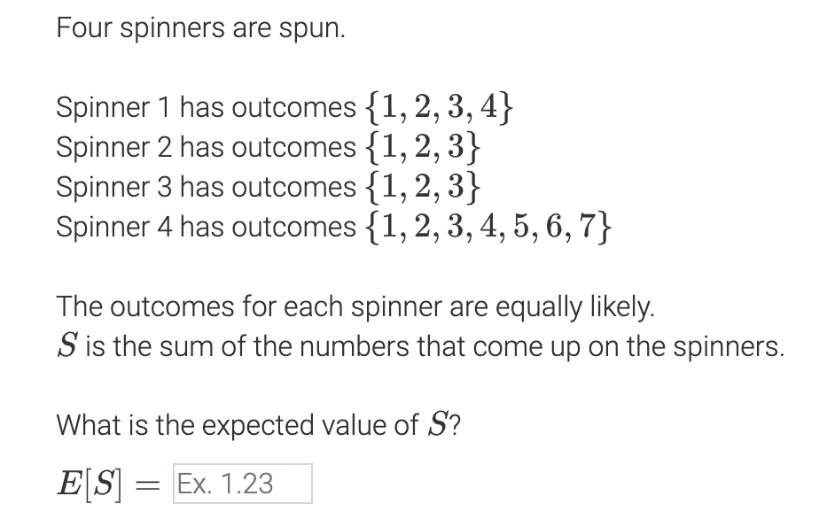 Solved Spinner 1 has {1,2,3,4} Spinner 2 has