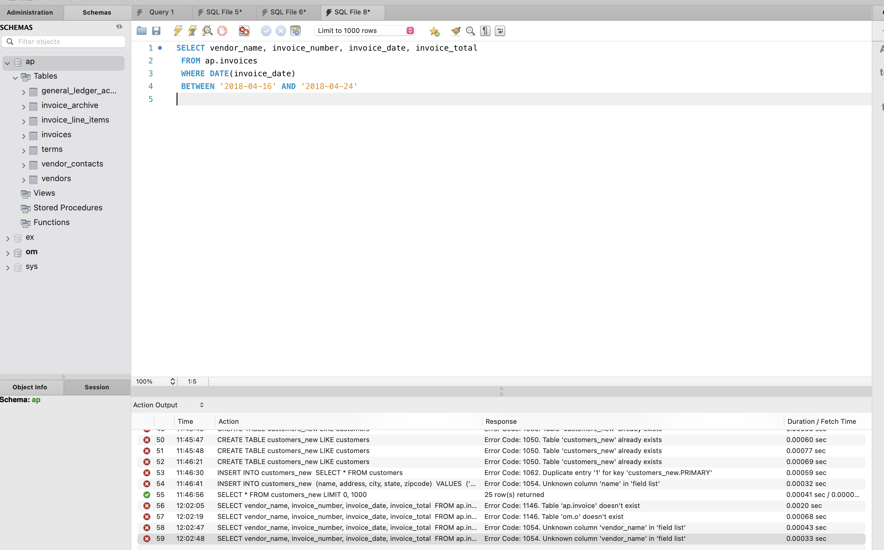 Solved 5) Write a SQL query to print out the vendor_name, | Chegg.com