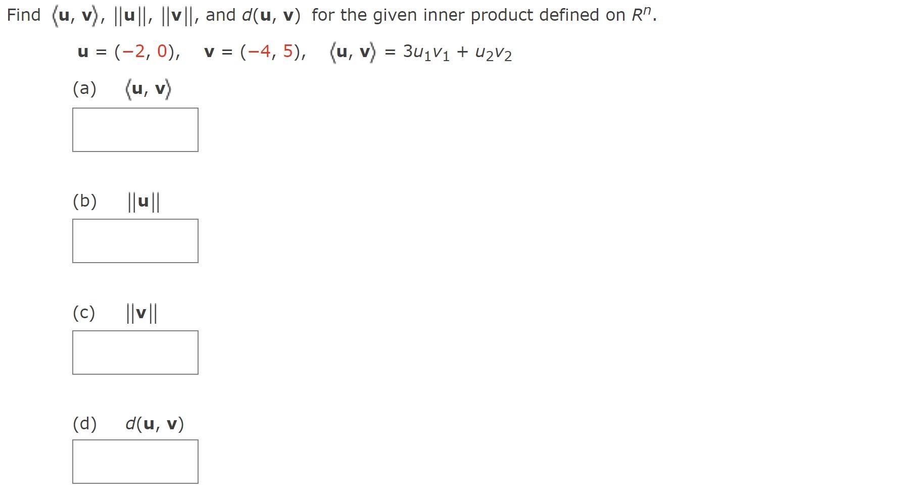 Solved Find u V 0 V And D u V For The Chegg