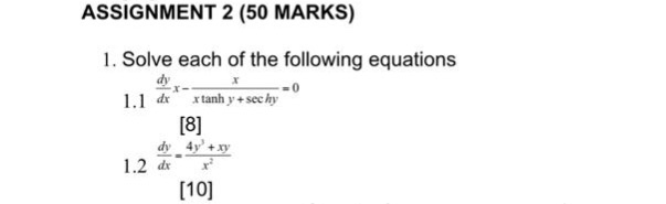 Solved ASSIGNMENT 2 (50 MARKS) 1. Solve each of the | Chegg.com