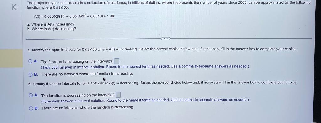 Solved The projected year-end assets in a collection of | Chegg.com