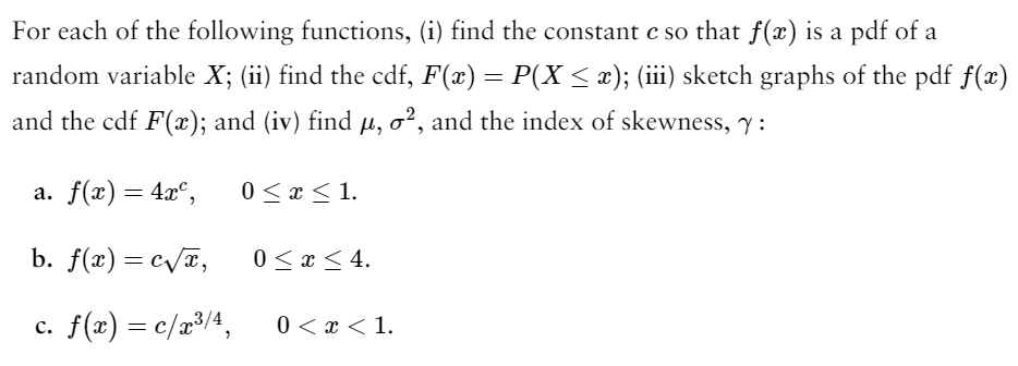 Solved For each of the following functions, find a. f(p); b.