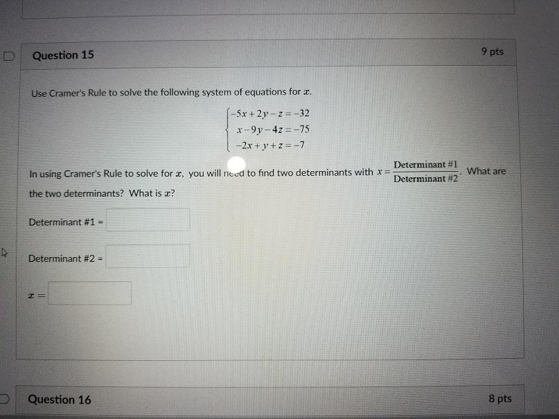 Solved 2 Question 8 6 pts Step 1: Given the following system | Chegg.com