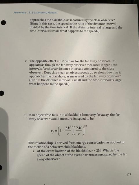 Solved Falling into a Blackhole The mass of a blackhole Chegg