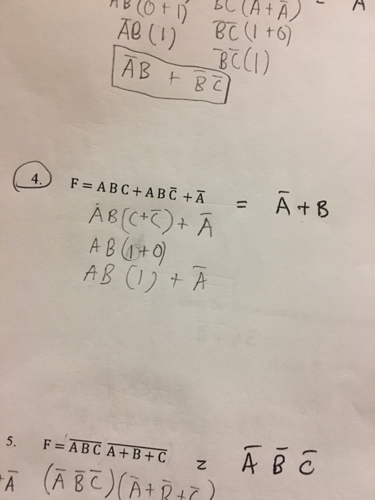 Solved AB C+A AB (1) A F=: A B C A+ B + C ABC 5, z 万 (AB | Chegg.com