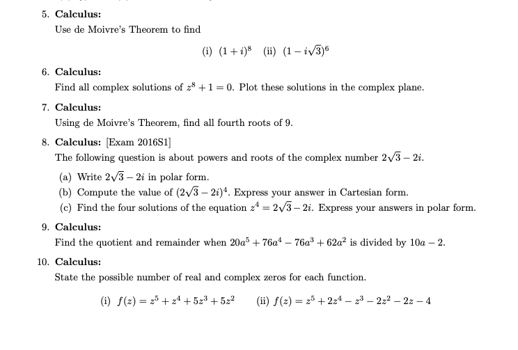 How to Use De Moivre's Theorem to Find Powers of Complex Numbers –
