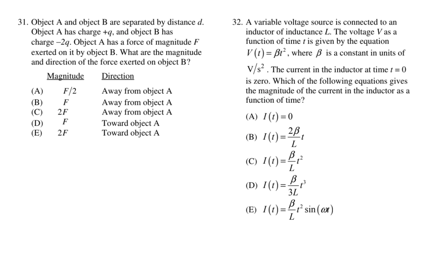 Solved 31 Object A And Object B Are Separated By Distanc Chegg Com