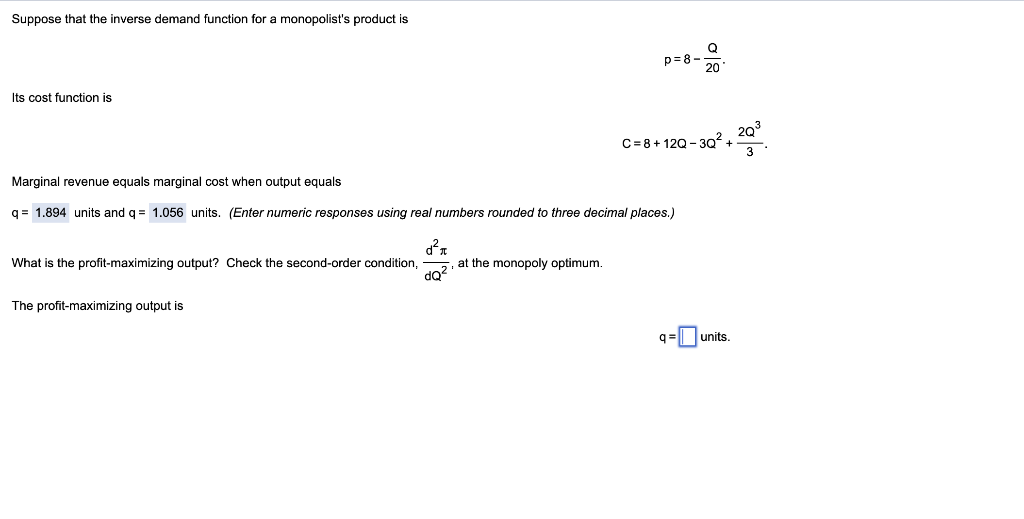 Solved Suppose that the inverse demand function for a