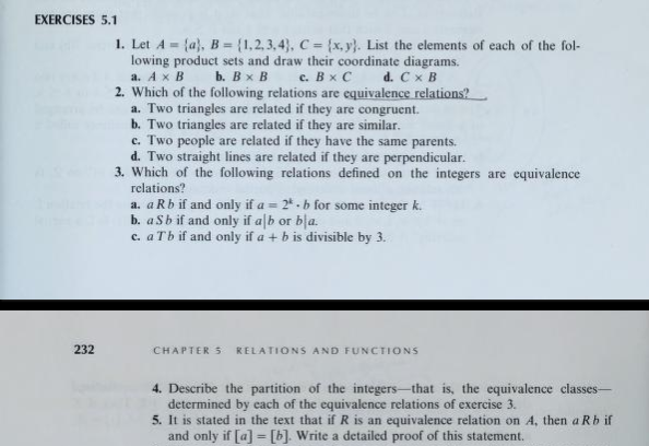 Solved EXERCISES 5.1 1. Let A = {4}, B = {1,2,3,4), C = | Chegg.com