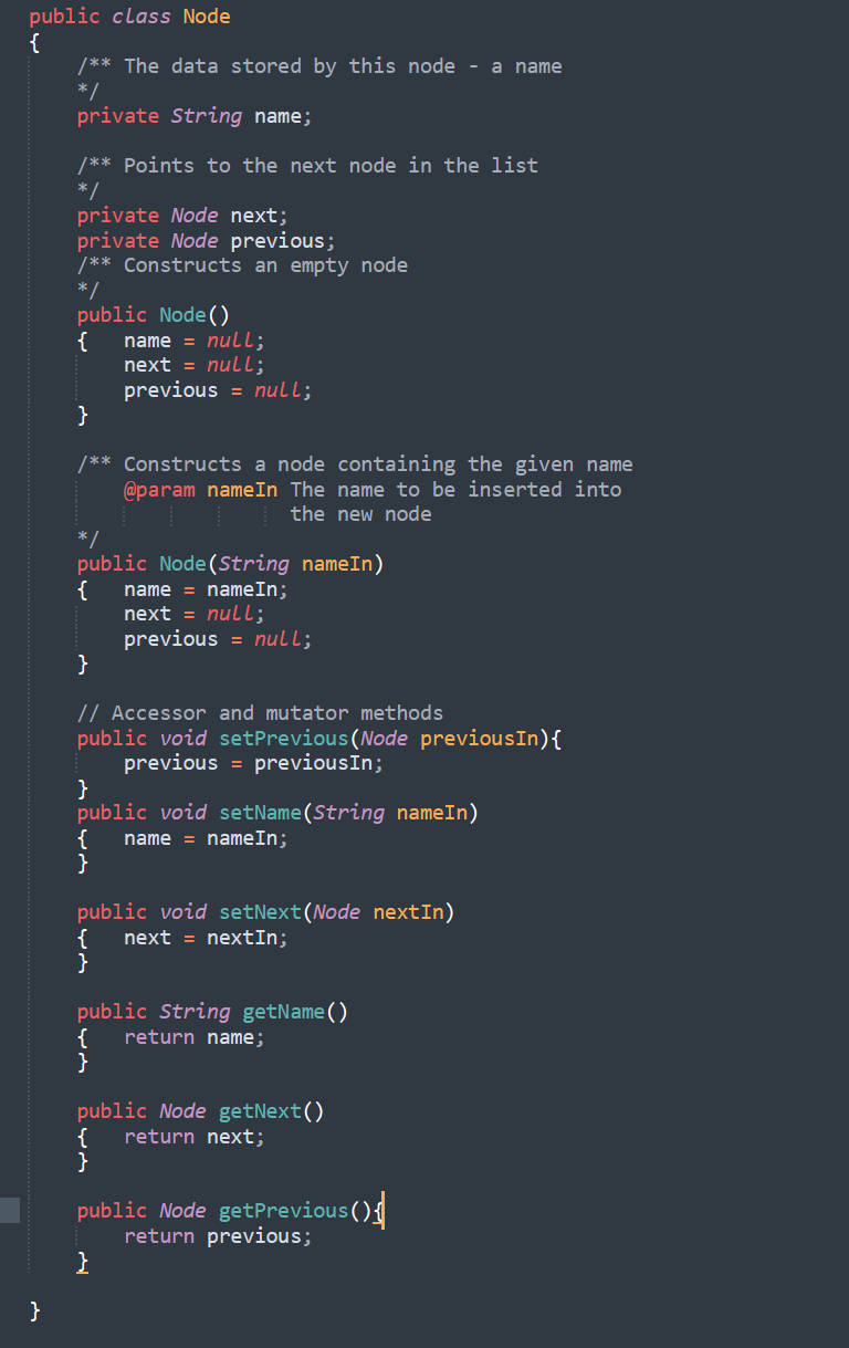 Solved Please update the following Linked List and Node code | Chegg.com