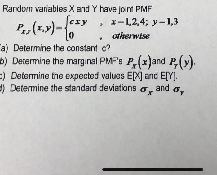 Solved Random Variables X And Y Have Joint Pmf P X Y Chegg Com