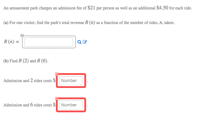 Solved An amusement park charges an admission fee of 21 per