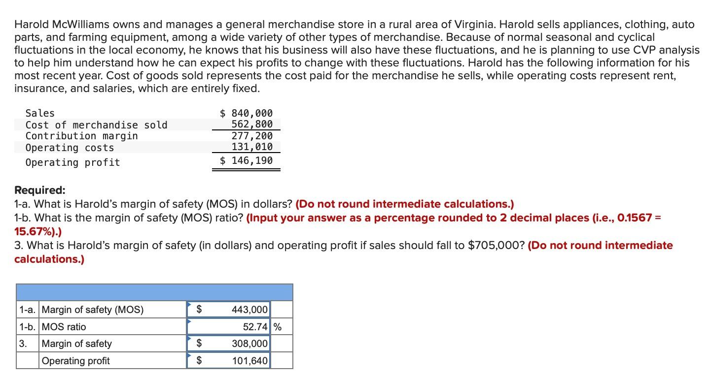 Solved Harold McWilliams owns and manages a general