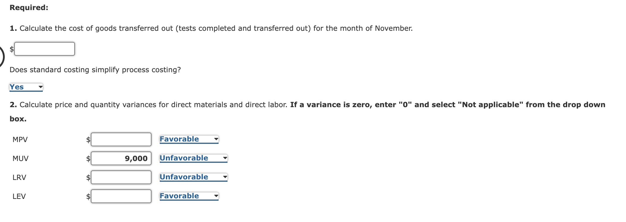 Solved Variance Analysis In A Process Costing Setting Chegg Com