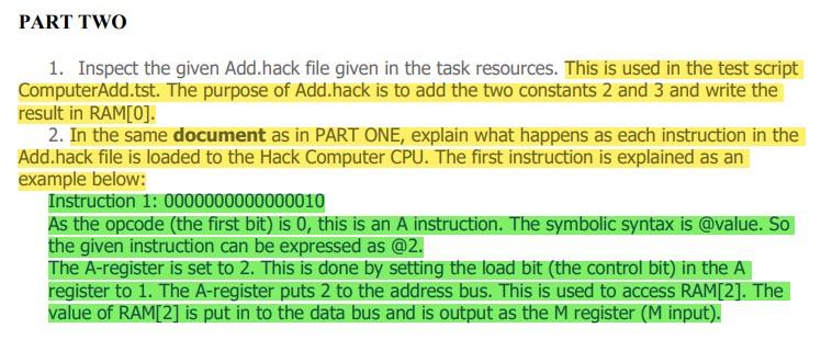 Solved PART ONE 1. Using your knowledge gained from the | Chegg.com