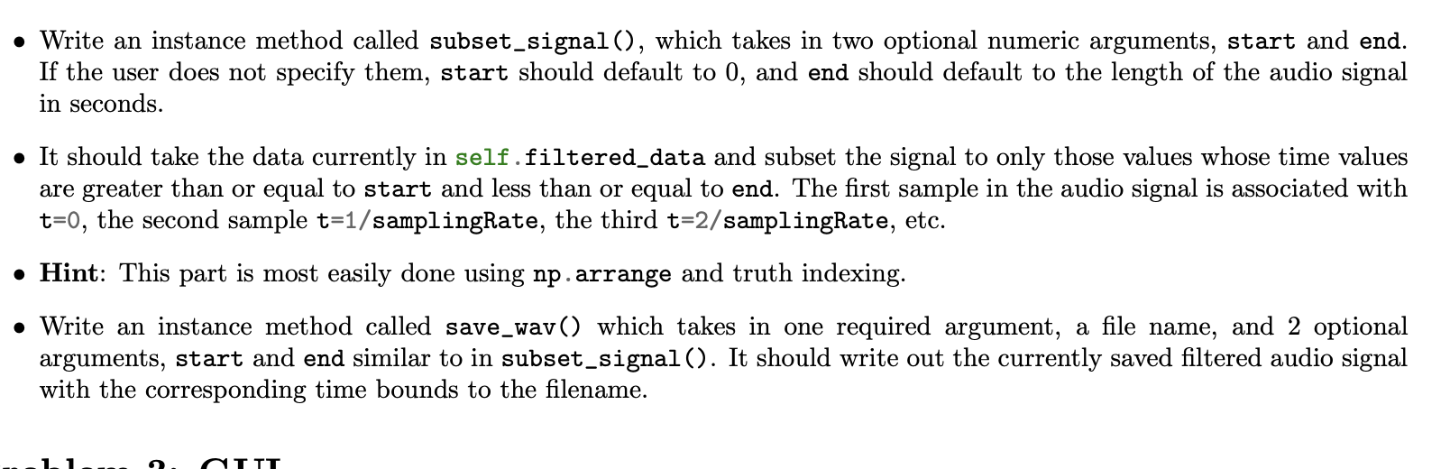 Solved Problem 1 Signal Processing Class Create a new file | Chegg.com