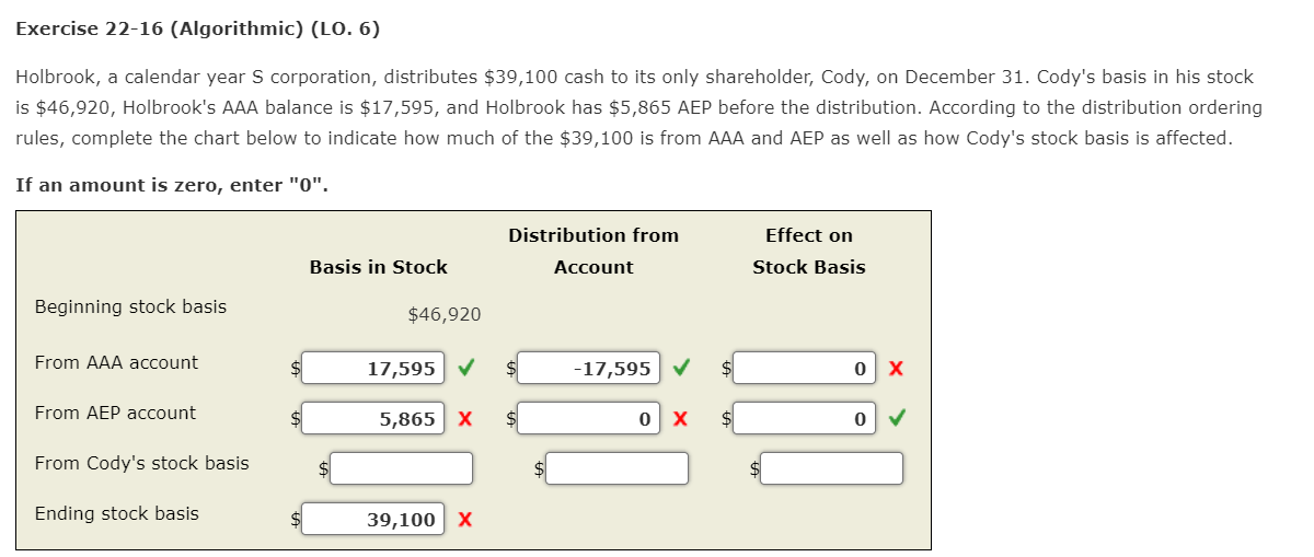 Solved Exercise 2216 (Algorithmic) (LO. 6) Holbrook, a