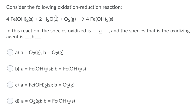 Solved Consider The Following Oxidation-reduction Reaction: | Chegg.com