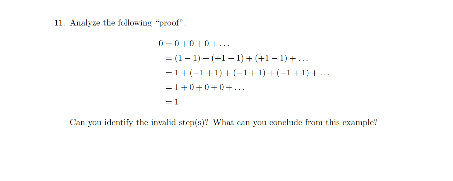 Solved 11. Analyze The Following "proof". | Chegg.com