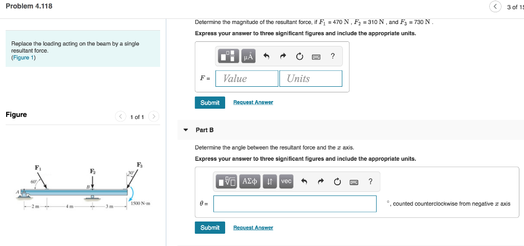 Solved Problem 4.118 3 of 15 Determine the magnitude of the | Chegg.com