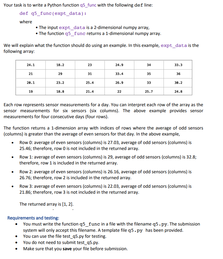 Solved Your task is to write a Python function q5_func with | Chegg.com