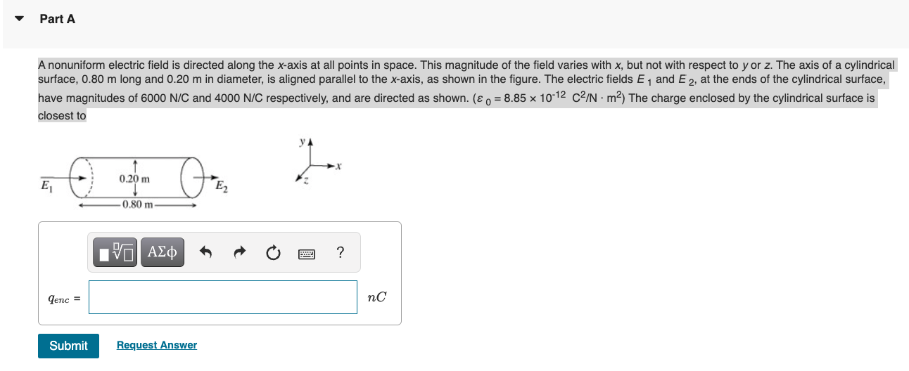 Solved A Nonuniform Electric Field Is Directed Along The 9950