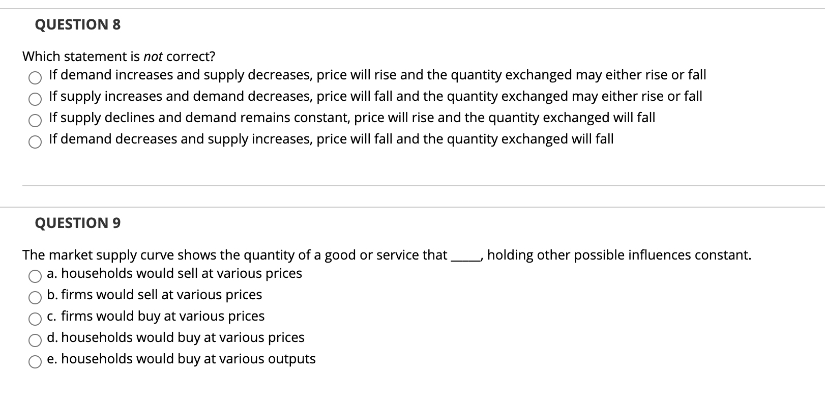 Solved QUESTION 8 Which statement is not correct? If demand